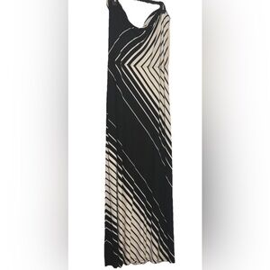 White House Black Market Black and Cream Maxi Dress